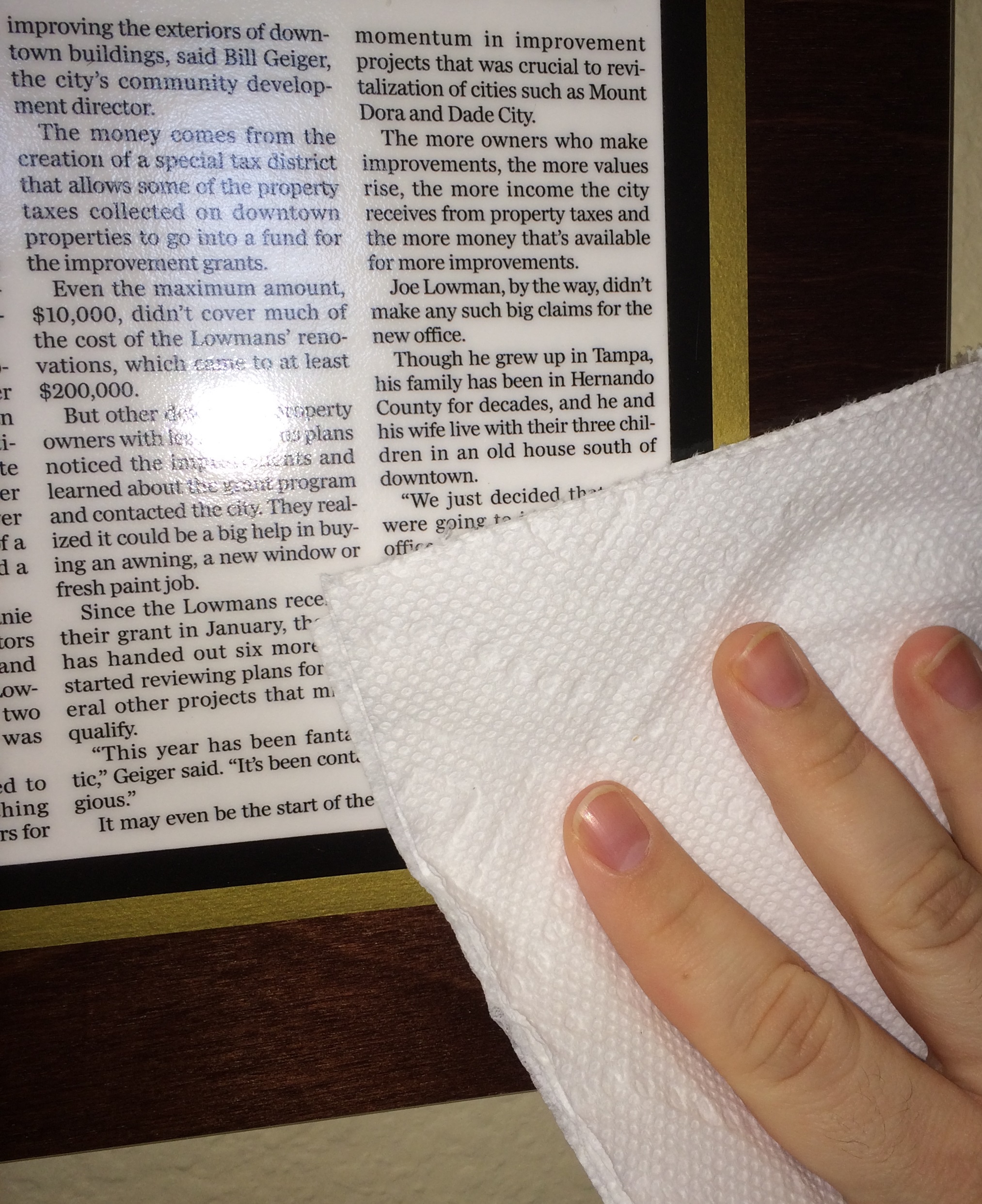 Your plaque is a proud reminder of your accomplishments, keep it looking like new with just a little TLC.