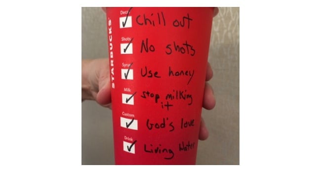 Red Starbucks cup