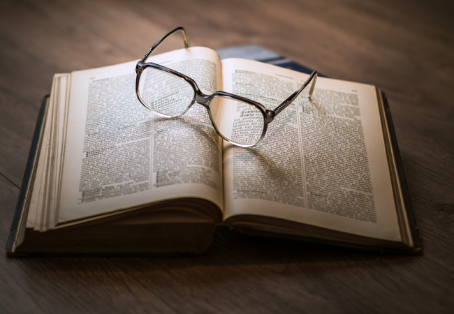 Glasses on Book