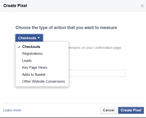 Create a Facebook Pixel