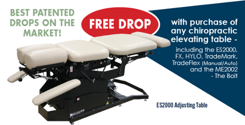 Free Drop! with purchase of any chiropractic elevating table