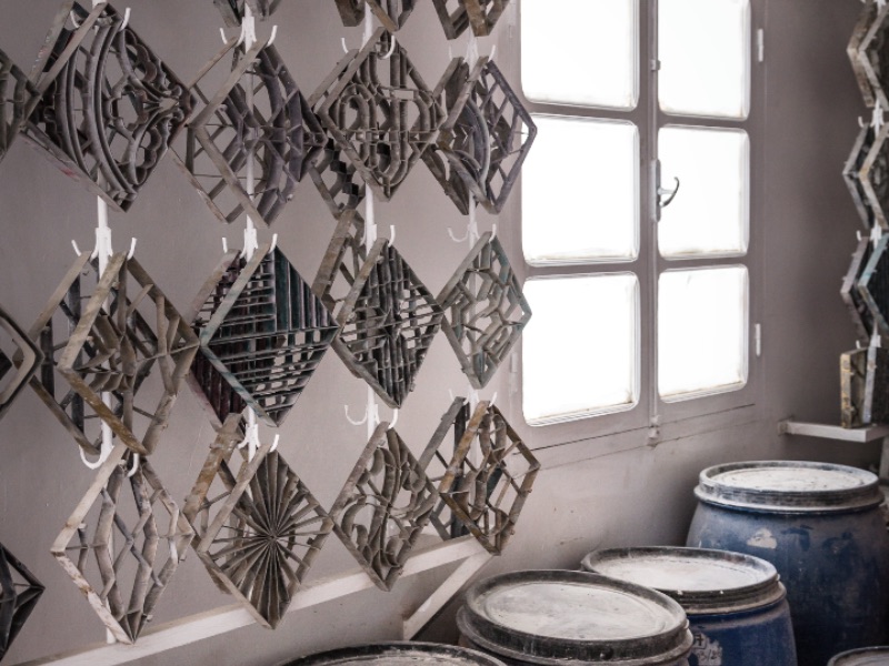 Ninety per cent of materials used to create Popham Design tiles are sourced locally. Photograph: Chris Terry Ninety per cent of materials used to create Popham Design tiles are sourced locally. Photograph: Chris Terry