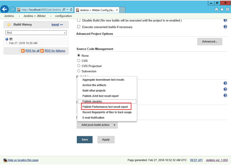 Jenkins Performance Report