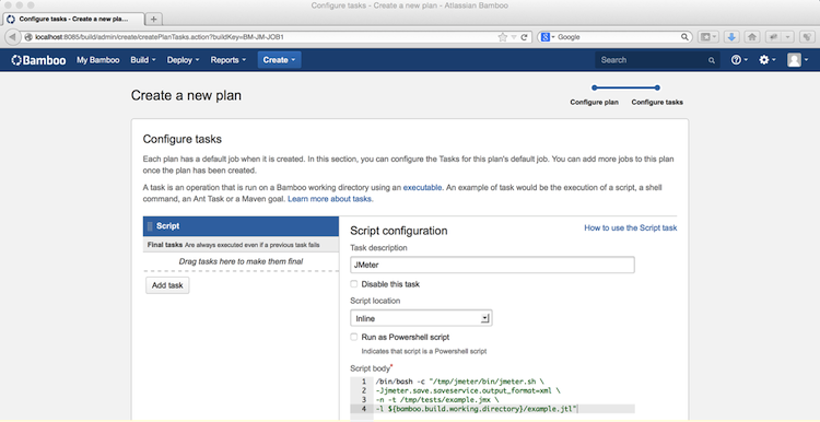 Bamboo Task Configuration