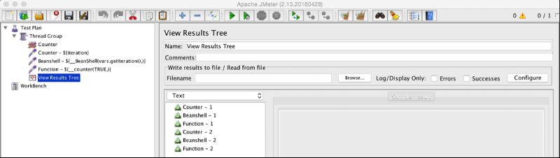 A screenshot of the Thread Group iteration in the View Results Tree in JMeter