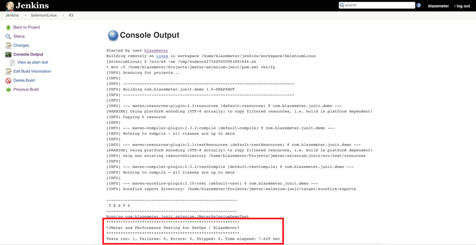 jenkins console output build log