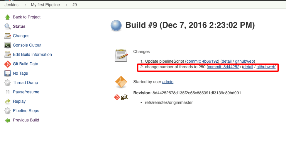 Now I can see the changes in my Jenkins Project.