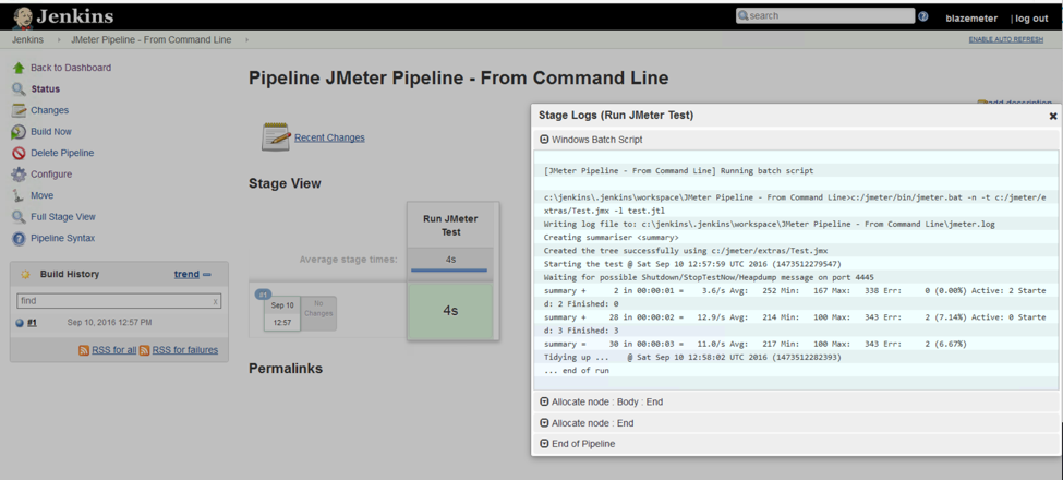 jenkins jmeter pipeline output