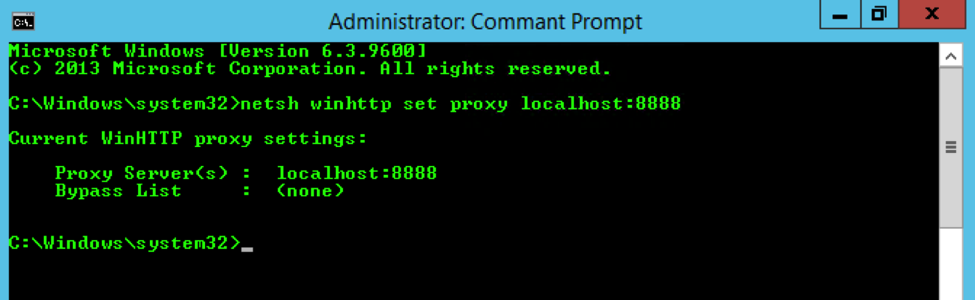 A screenshot of an administrative prompt.