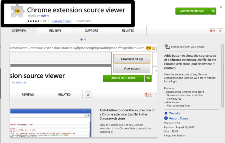 Chrome Extension Source Viewer
