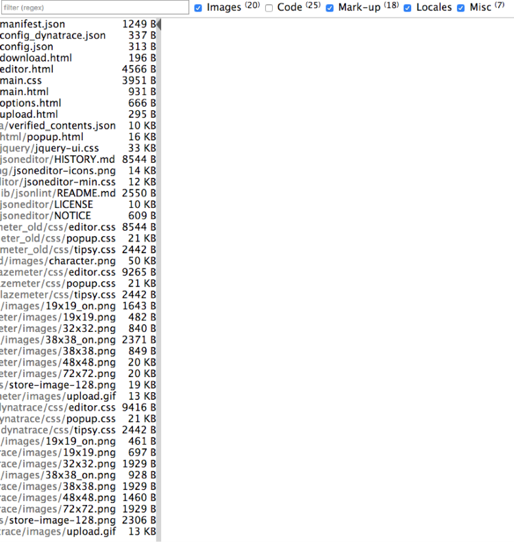 Resource List (images, javascript): BlazeMeter Performance Testing