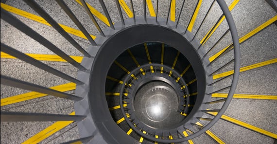 An image of a winding staircase.