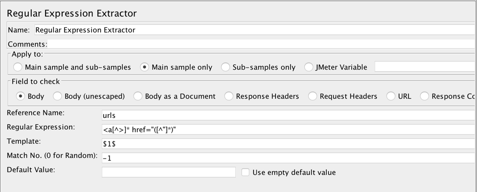 regular expression extractor jmeter