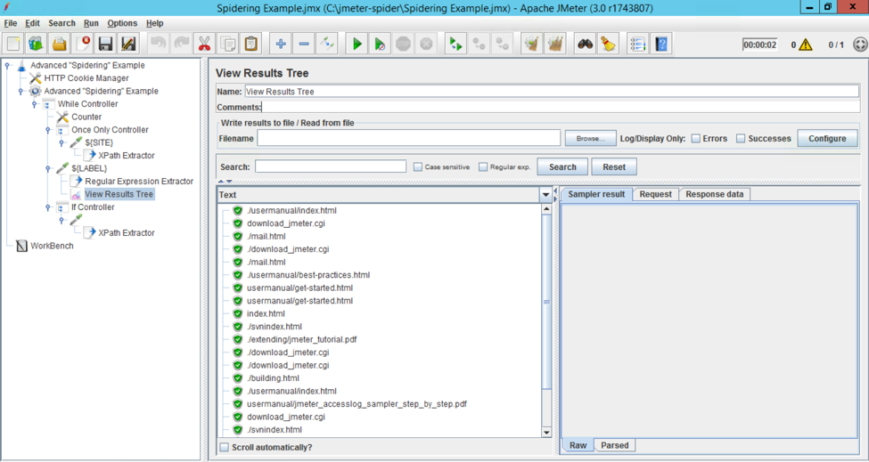 Advanced “Spidering” Test Plan jmeter demo