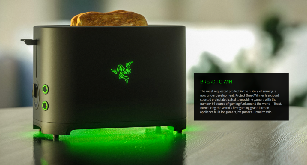 Razer april fools toaster