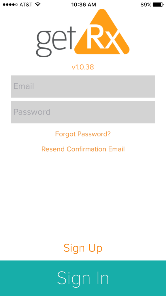 getRX login design color sample