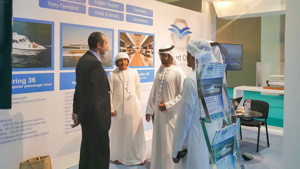 Smart Own's Toufic Hobeika with guests at the Seatrade Offshore Marine & Workboats 2015