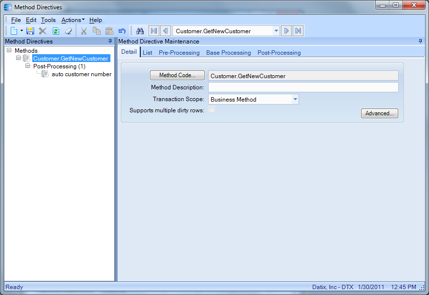 Customer BPM view