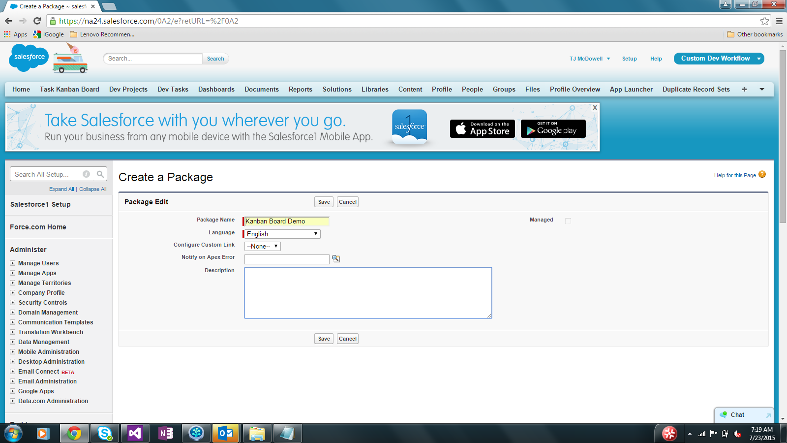 salesforce devlopment create packages