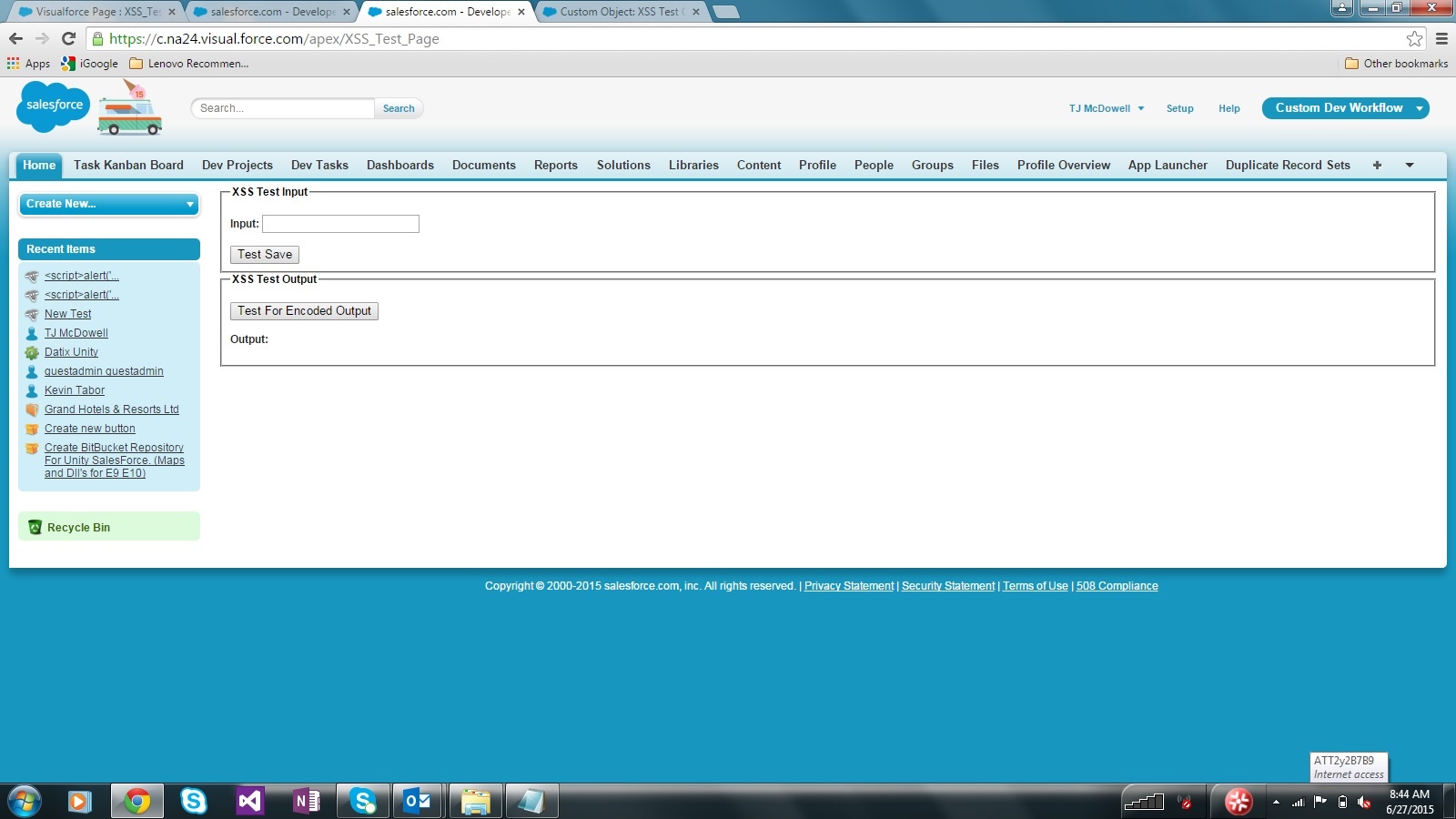 Visualforce XSS Test Page Empty