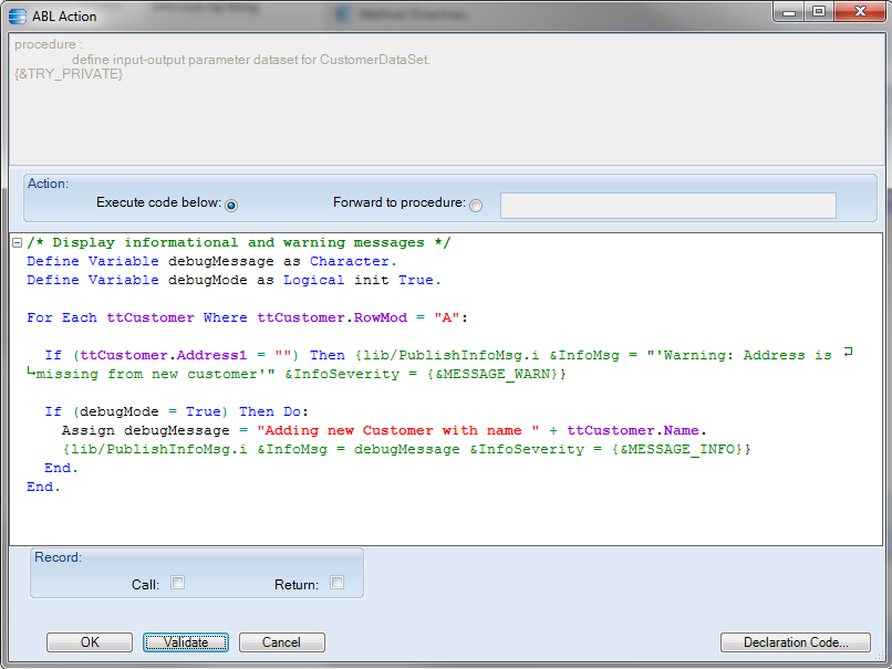 Screenshot of the code needed