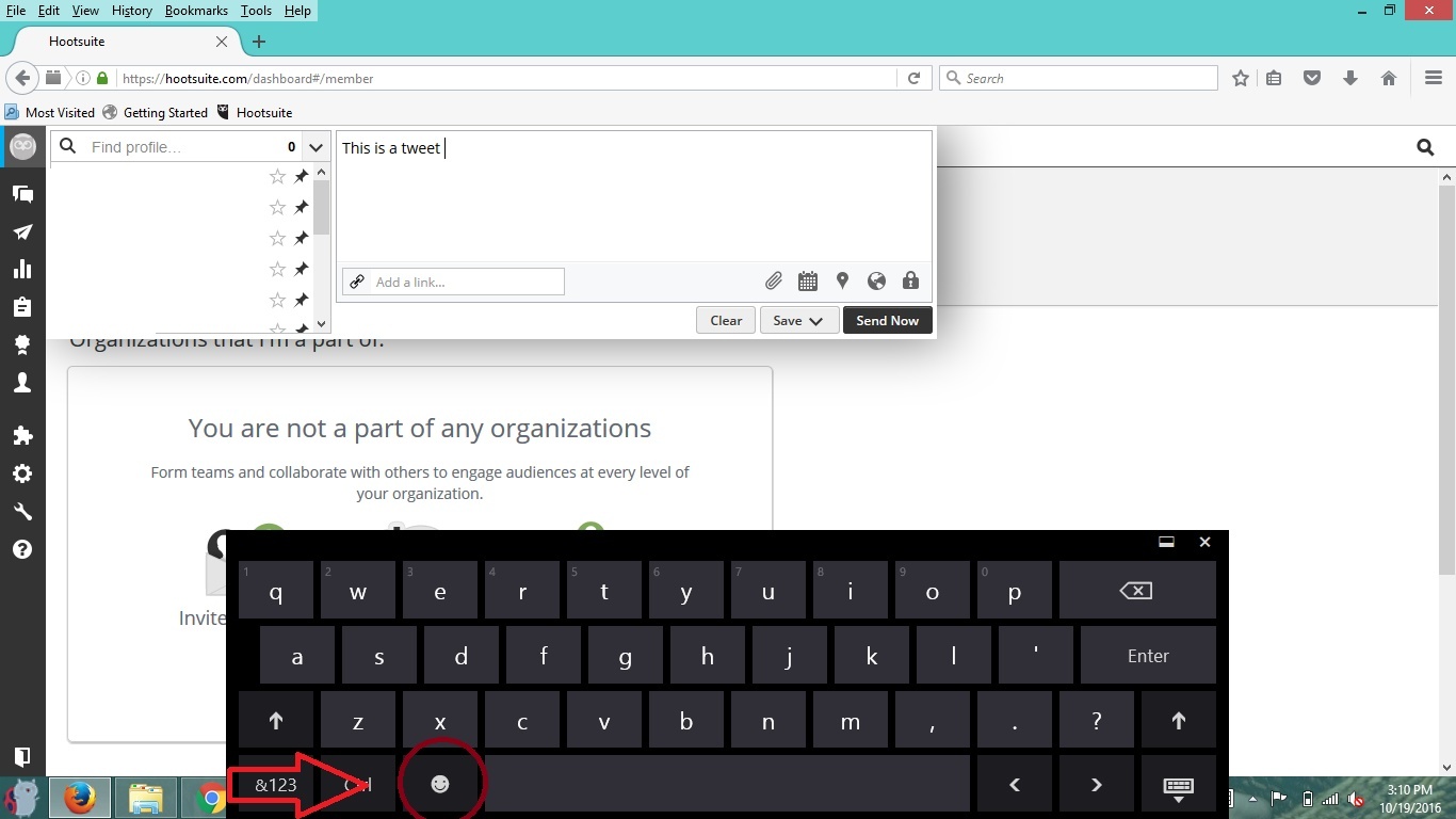 How to use emojis in Hootsuite PC 6