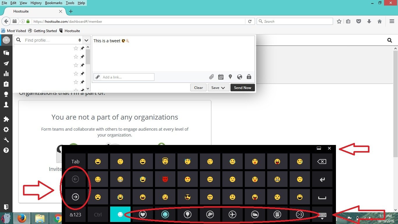 How to use emojis in Hootsuite PC 7