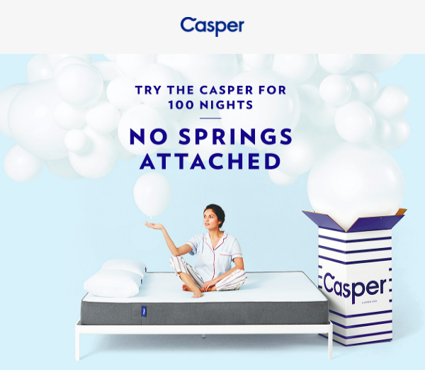 Casper online mattress company welcome series email marketing