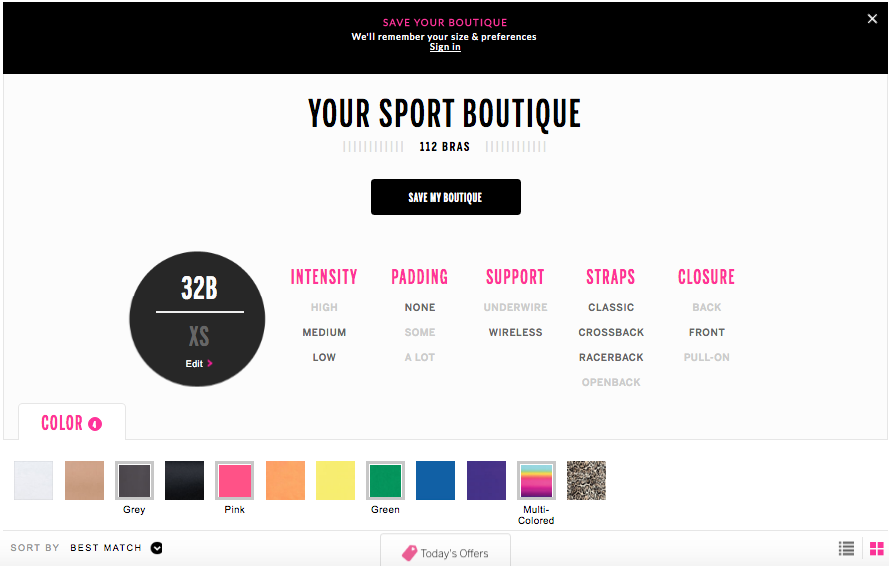 Victoria's Secret guided selling ecommerce 