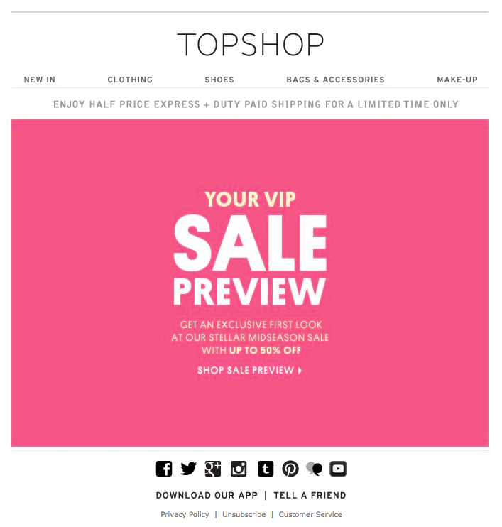 topshop vip email 