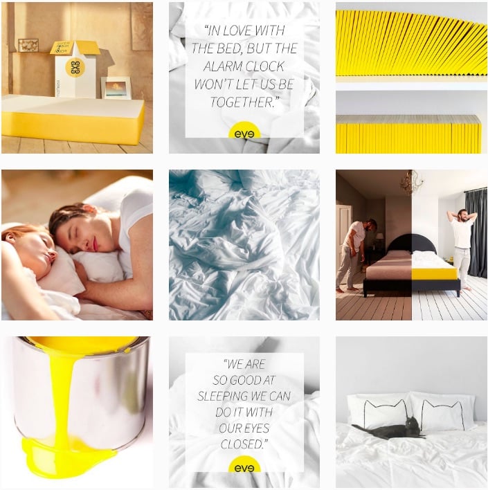 Eve sleep online mattress company Instagram