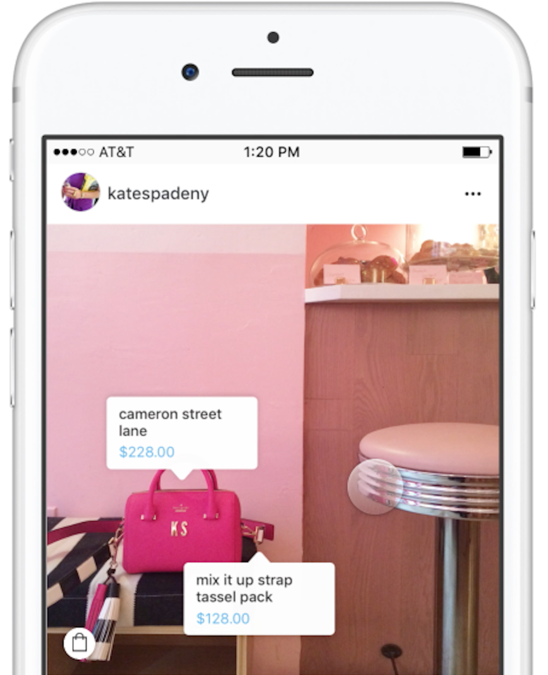 kate spade shoppable Instagram 