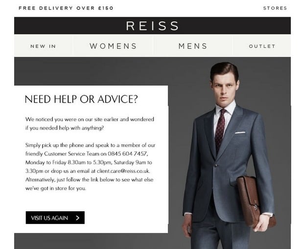 Reiss abandoned browse email