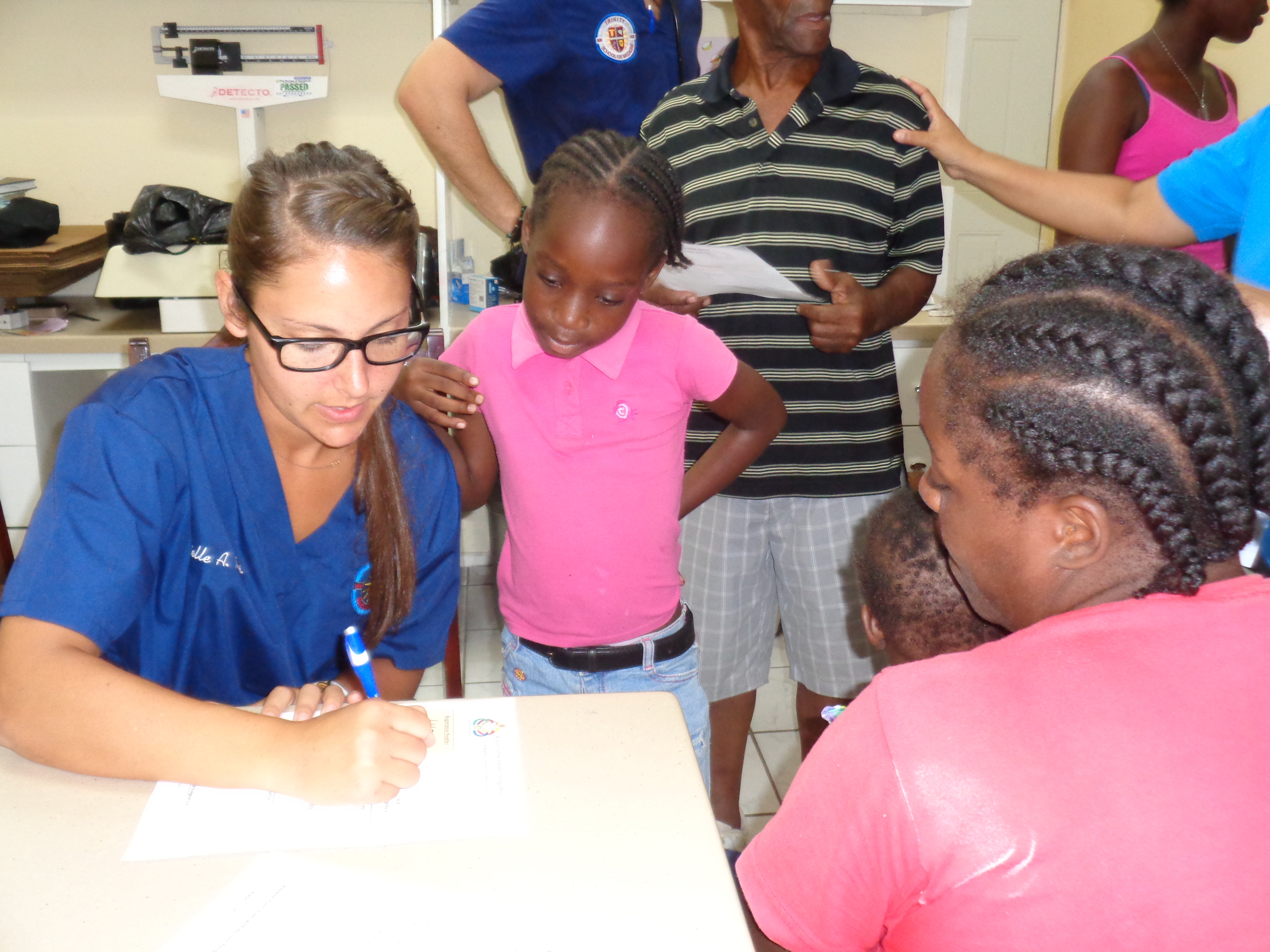 Children watch Students Triage Patients