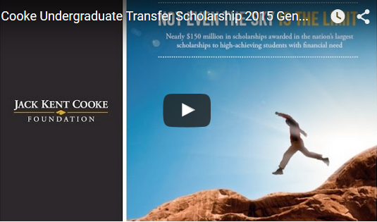 Screencap of the Undergraduate Transfer Scholarship Webinar
