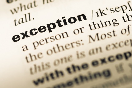 definition of an exception