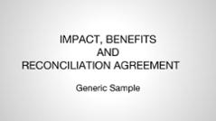 First Nations Impact Benefits and Reconciliation sample agreemtn