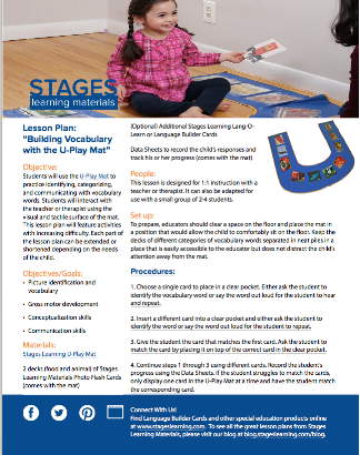 Building Vocabulary with U-Play Mat Lesson Plan