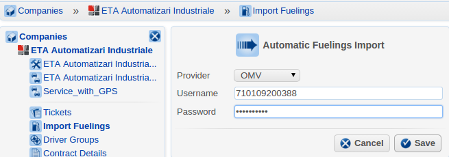 importul automat al alimentarilor de carburant