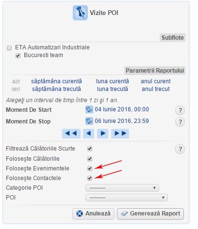 raport vizite puncte de interes - poi, safefleet