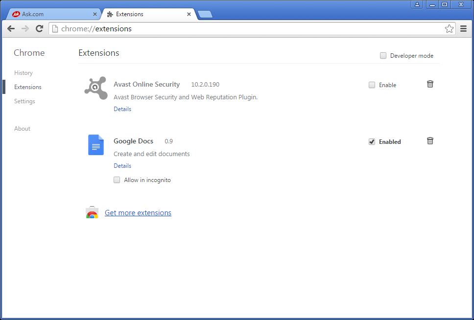 How to remove Ask toolbar from your Chrome browser - step 5