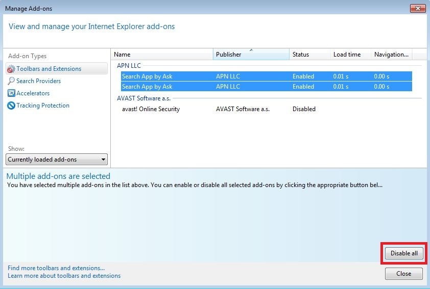 How to remove Ask toolbar from your Internet Explorer browser - step 4