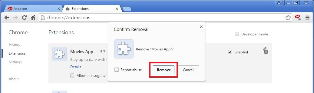 How to remove Ilivid toolbar from your Chrome browser - step 4d