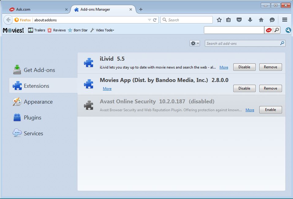 How to remove Ilivid toolbar from your Firefox browser - step 2