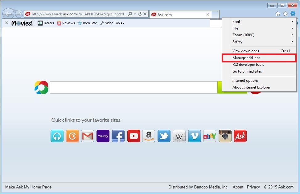 How to remove Ilivid toolbar from your Internet Explorer browser - step 1