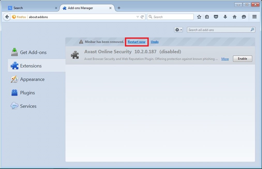 How to remove Iminent toolbar from your Firefox browser - step 4