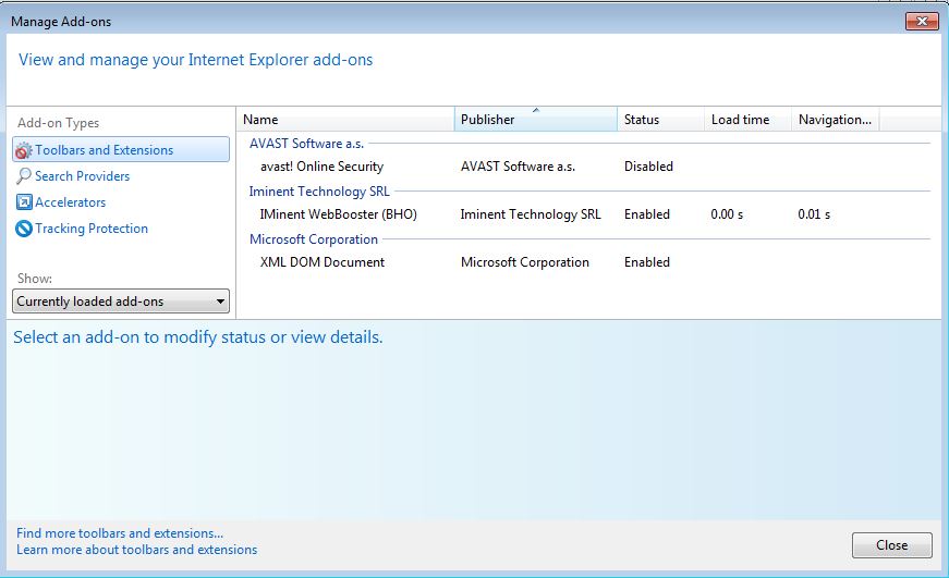 How to remove Iminent toolbar from your Internet Explorer browser - step 2