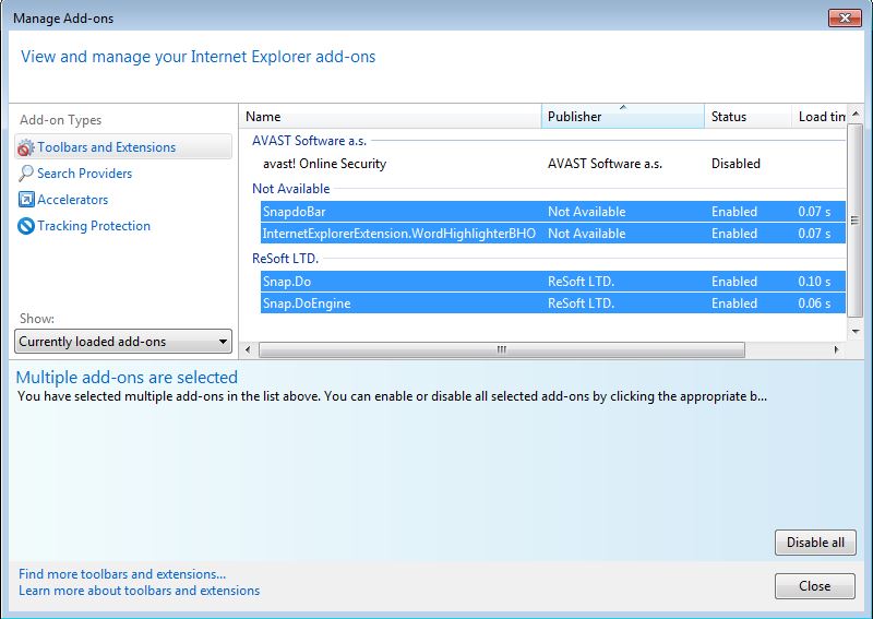 How to remove Snap.do toolbar from your Internet Explorer browser - step 3
