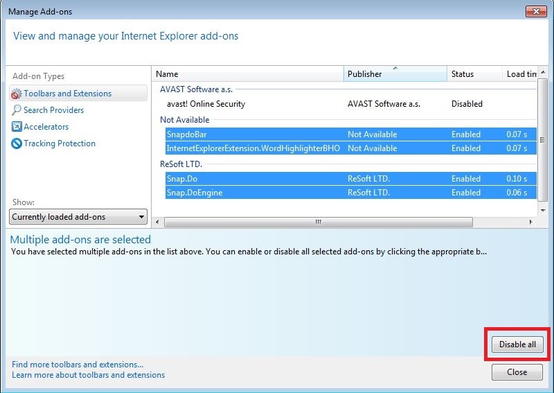 How to remove Snap.do toolbar from your Internet Explorer browser - step 4