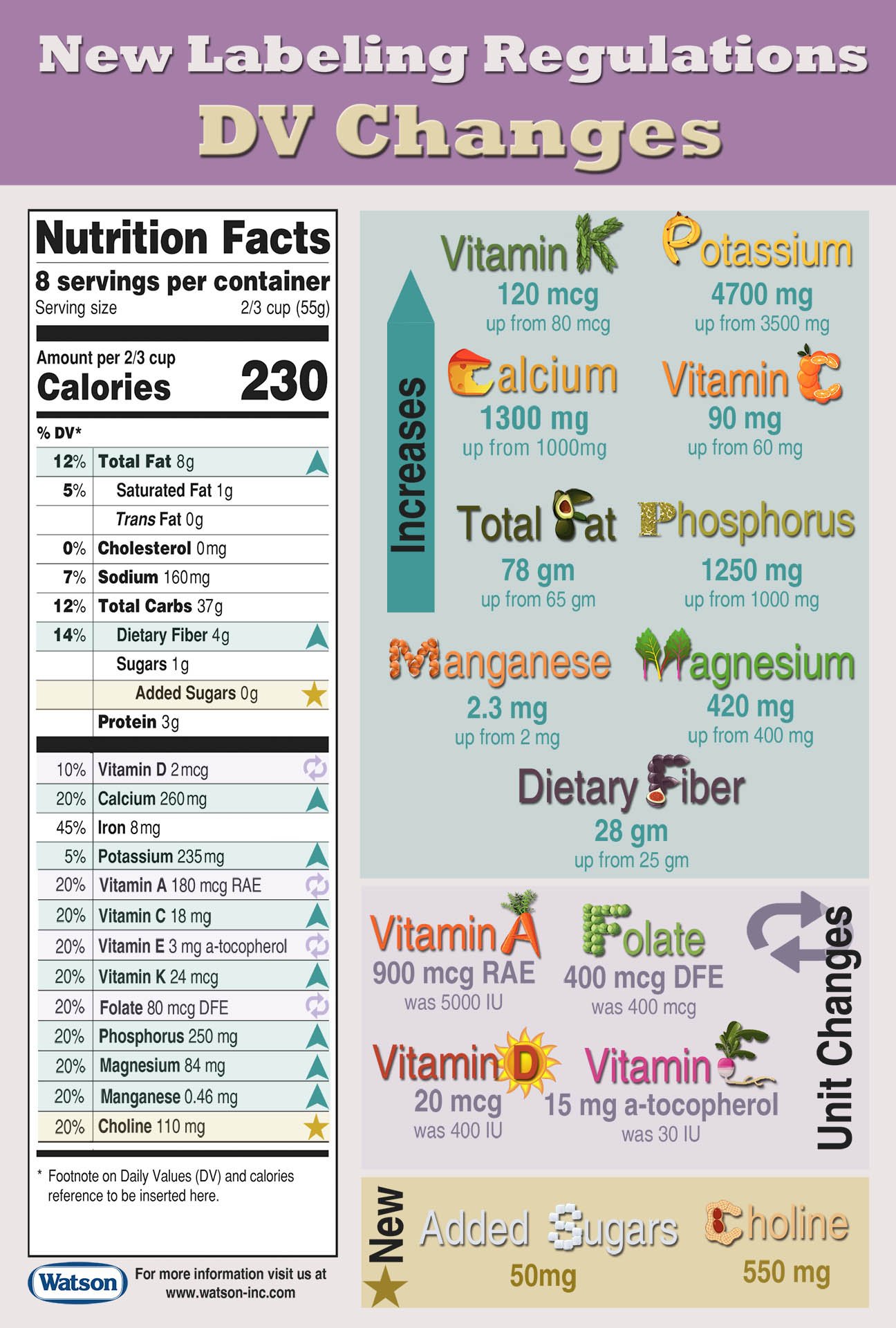 Daily Values and Unit Changes on the New Nutrition Facts Label, by Callie  Pillsbury, Watson Inc.